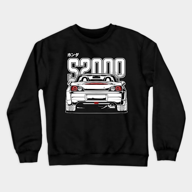 S2000 AP2 (White Print) Crewneck Sweatshirt by idrdesign